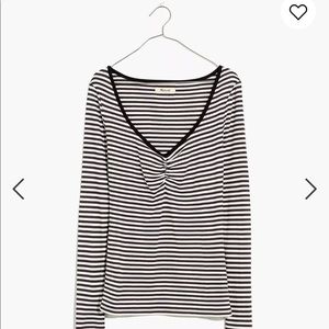 Madewell sweetheart ribbed stripe tee long sleeve